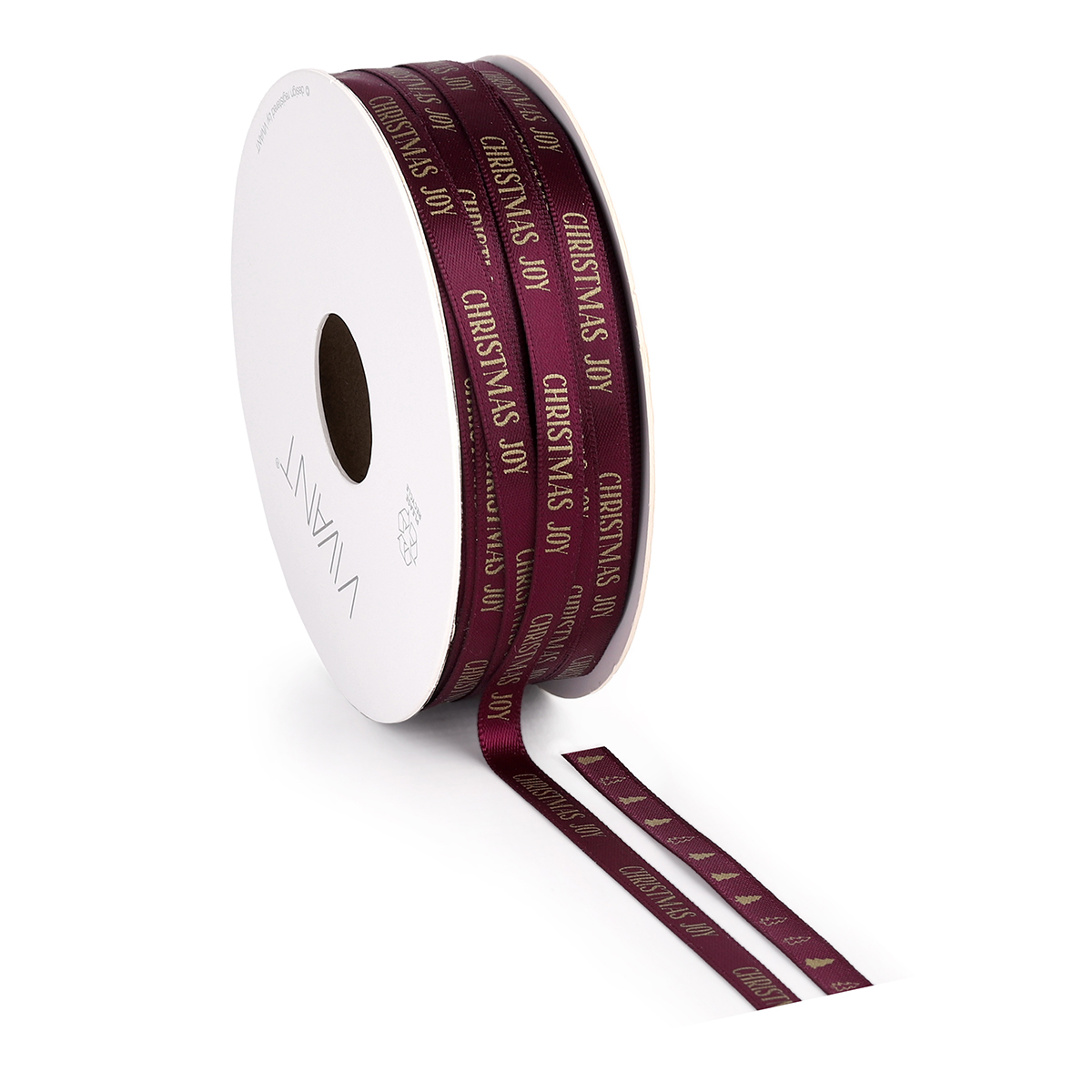 NASTRO SATIN XMAS JOY 6MM. 25MT. BORDEAUX
