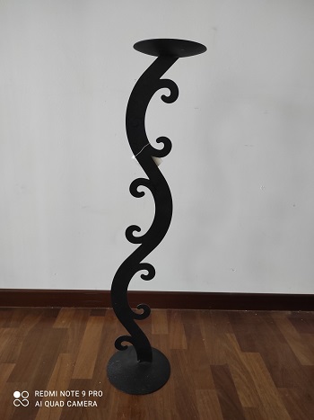 CANDELIERE BISANZIO H.85CM. NERO CRECLE