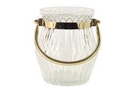 PORTACANDELA FLORENT H14 D11CM. CLEAR