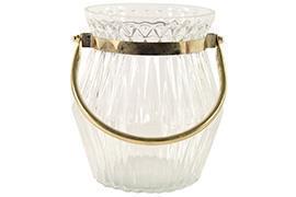 PORTACANDELA FLORENT H17 D15CM. CLEAR