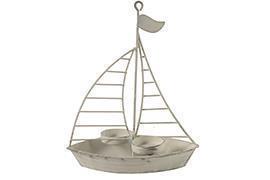 BARCHETTA PORTACAND. H20,5 16,5X8CM. BIANCO