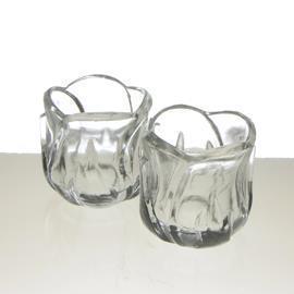 PORTACANDELA TULIP S/2PZ. H6,2CM.