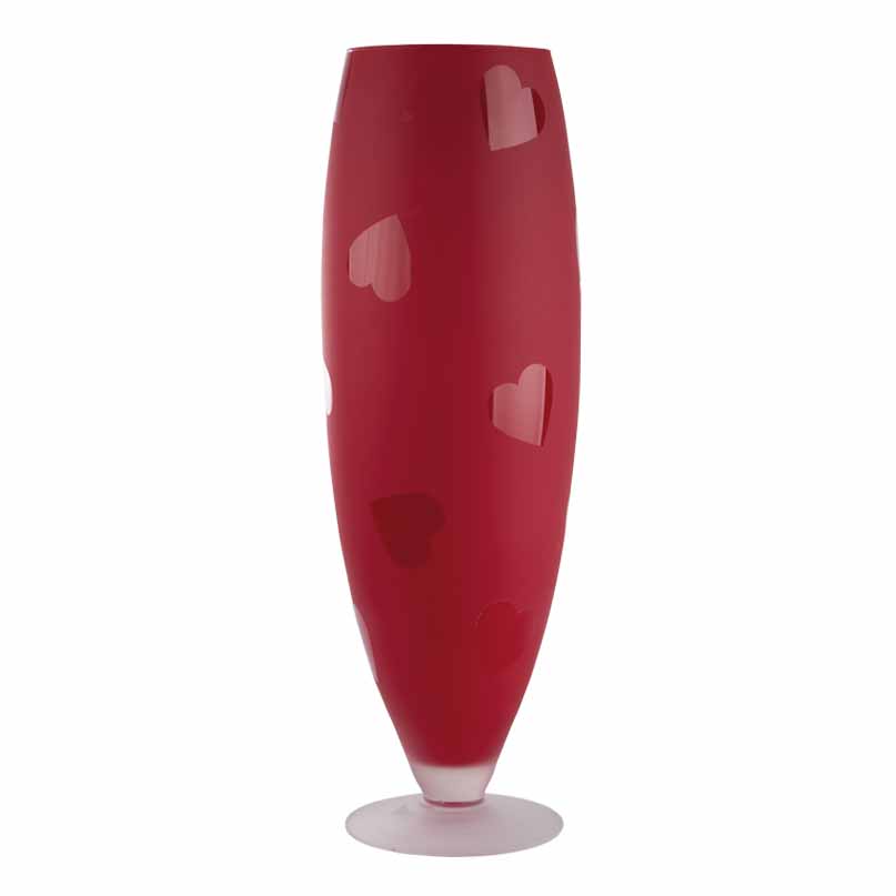 VASO GOCCIA H68 D23,5CM. ROSSO A CUORI