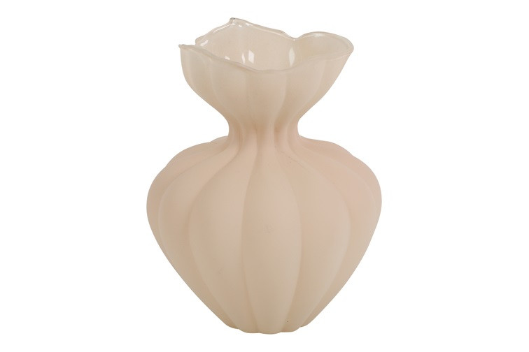 VASO LENORE D15 H19CM. SATINATO CREMA