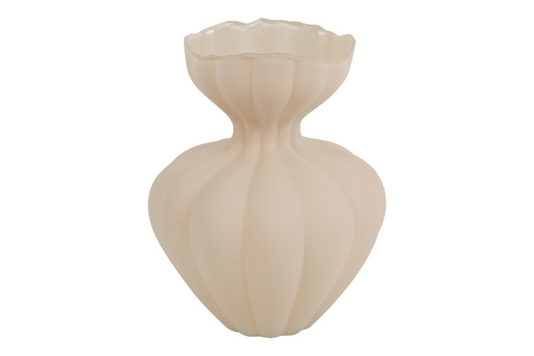 VASO LENORE D20 H25CM. SATINATO CREMA