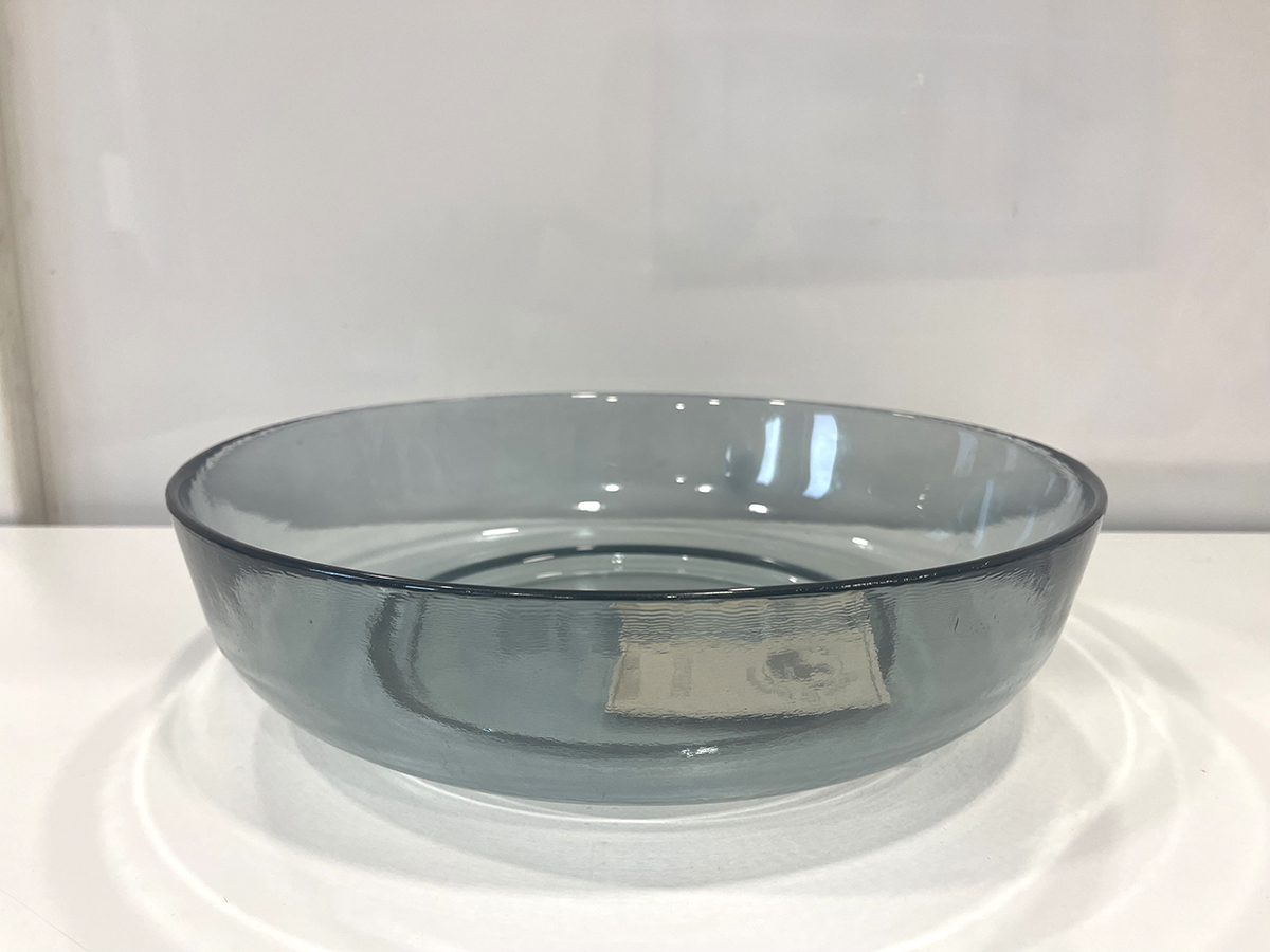 PIATTO VETRO D35 H.9CM. GREY BLUE