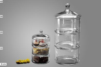 CANDYBOX TRIO H21 D12CM. CLEAR