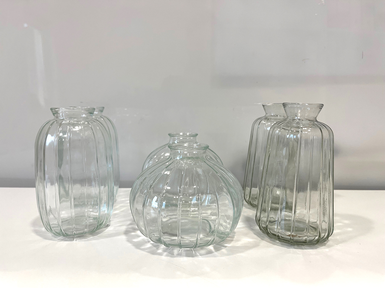BOTTIGLIE OPTICAL 6PZ. 3FORME ASS. D6,5-7-10,5 H13-13-8,5CM.