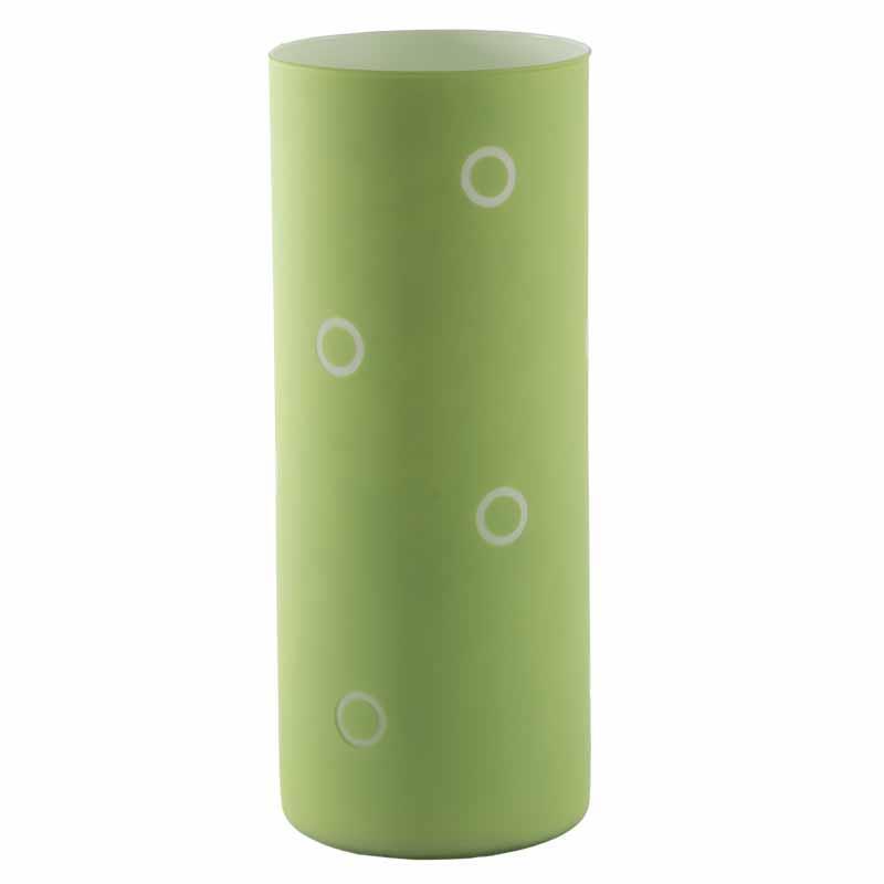 VASO CILINDRO C/POIS H40 D15CM.RECYC. VERDE