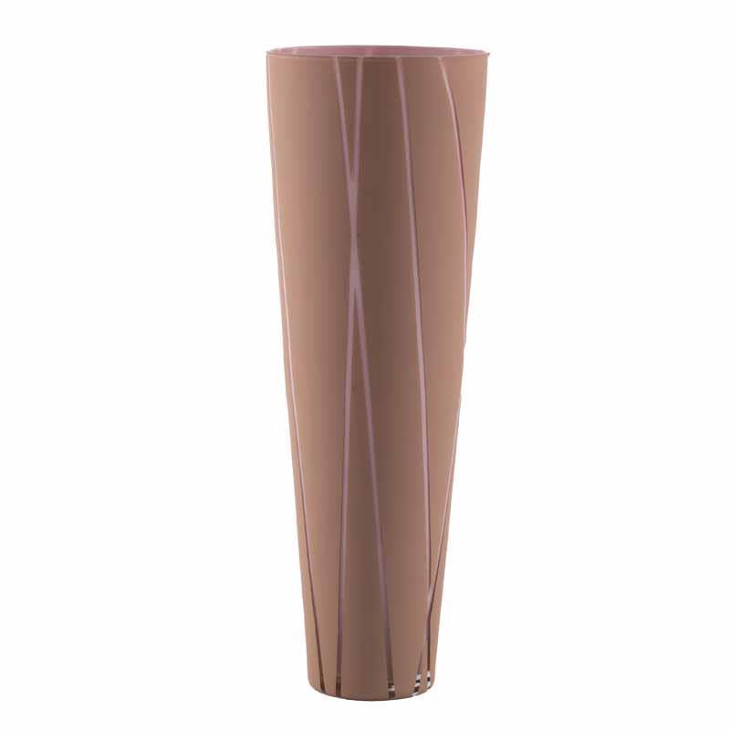 VASO CONO C/STRISCE H40 D15CM. ROSA