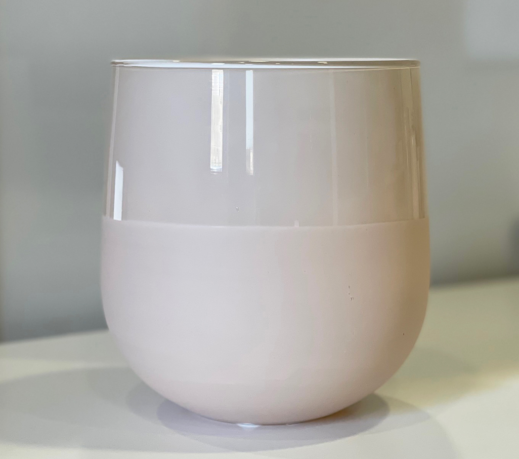 VASO BASE BOMBATA H17,6 D16,5CM. CREMA
