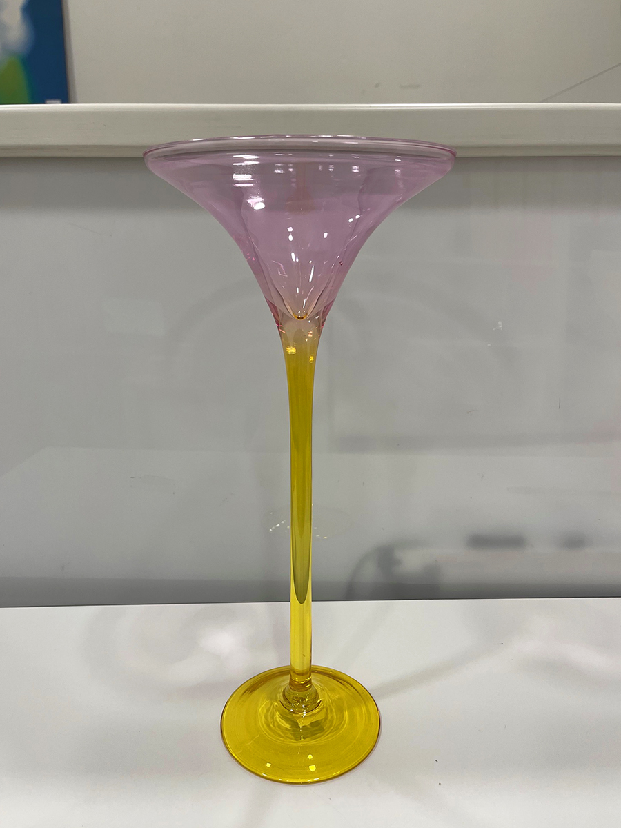 VASO MARTINI D17 H40CM. GIALLO /FUCSIA