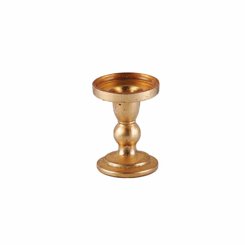 PORTA CANDELA DORATO D8,5 H11CM.