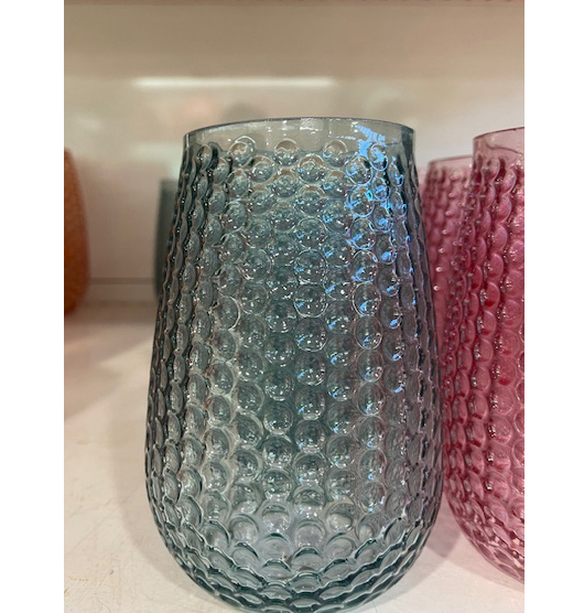 VASO OVALE DIAMOND D14 H19 CELESTE