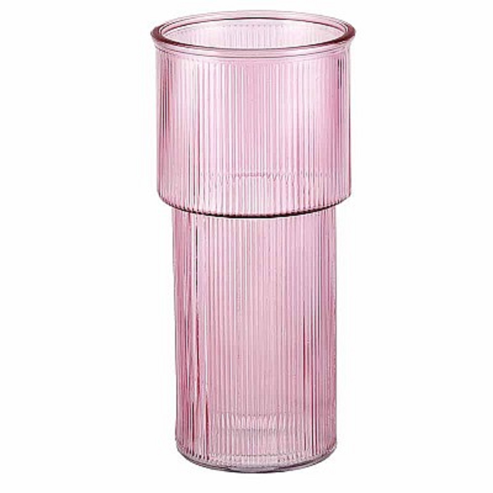 VASO STRIPED D11 H24CM. 2PZ. ROSA