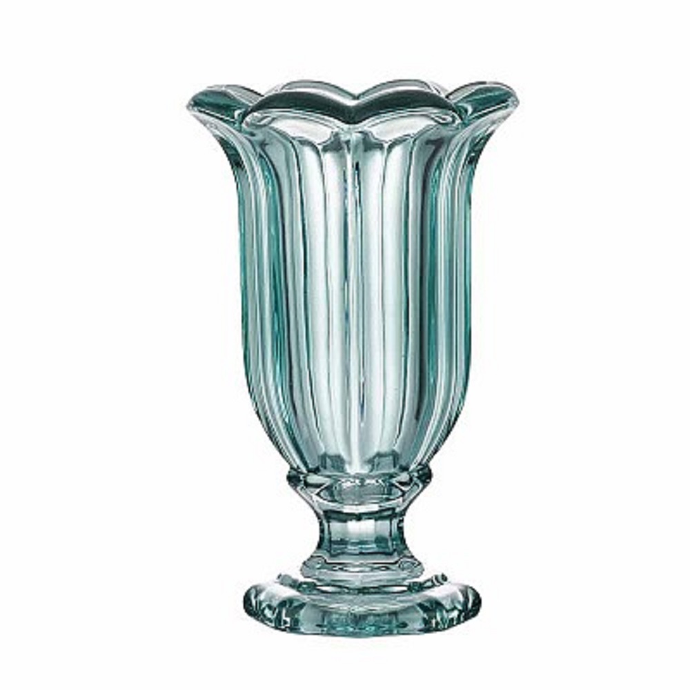 VASO FAZZOLETTO C/PIEDE D18 H27,5CM. CELESTE