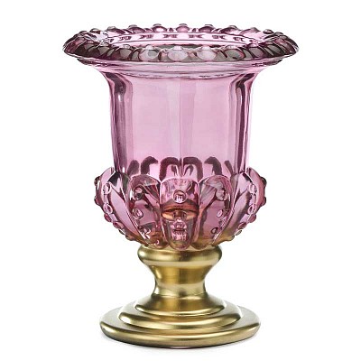 VASO DALIA C/PIEDE DORATO D16 H20,5CM. VINACCIA