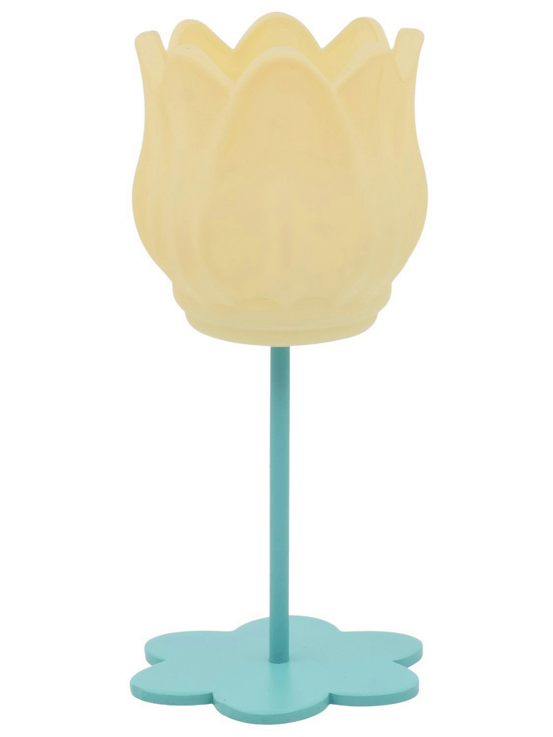 PORTACANDELA FIORE C/PIEDE D7 H16CM. GIALLO