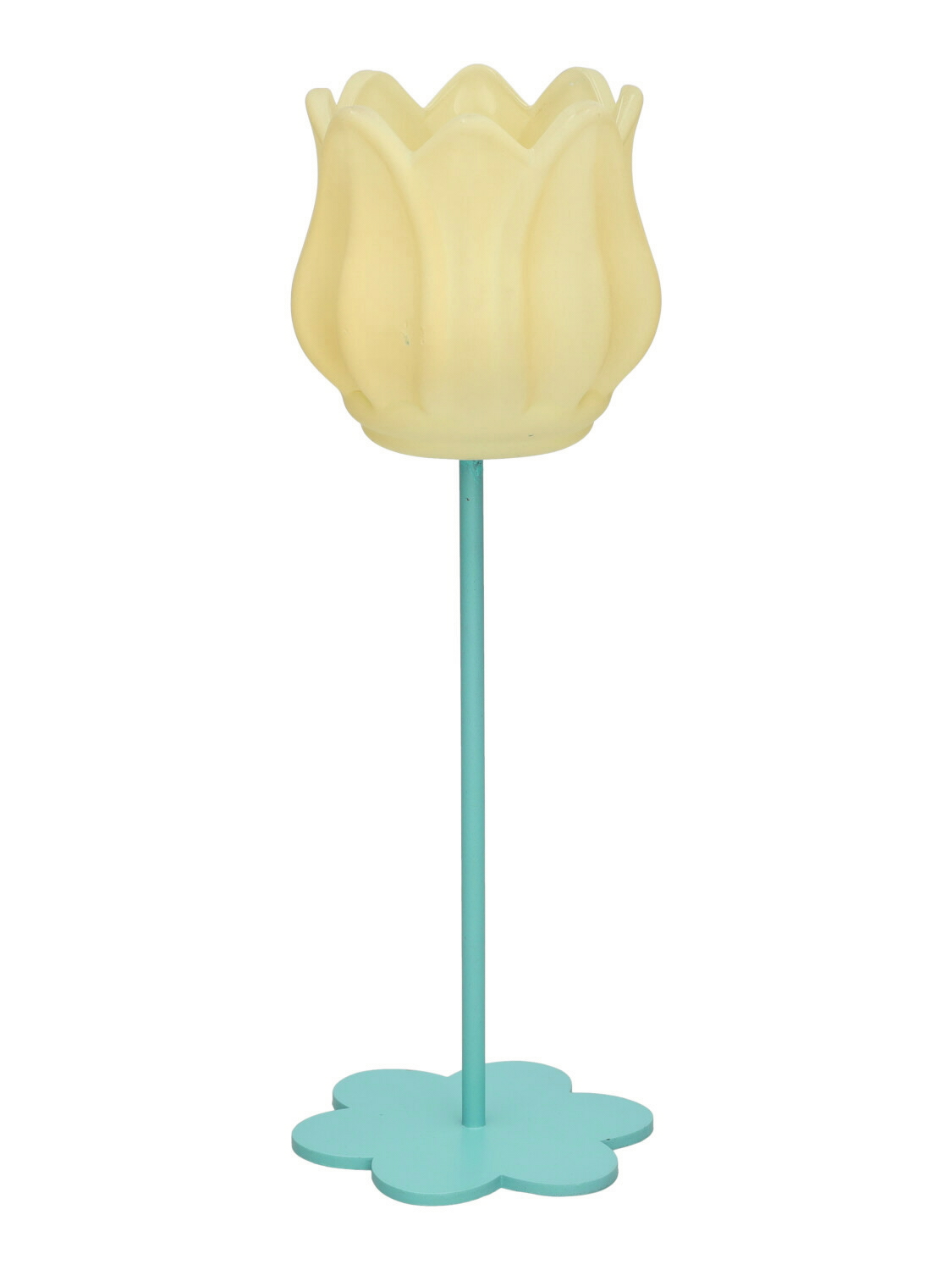 PORTACANDELA FIORE C/PIEDE D7 H23CM. GIALLO