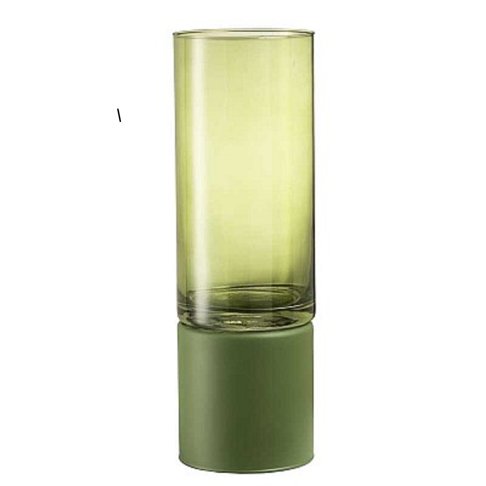 CILINDRO DOPPIO LUCIDO D12 H20+BASE H12CM. VERDE