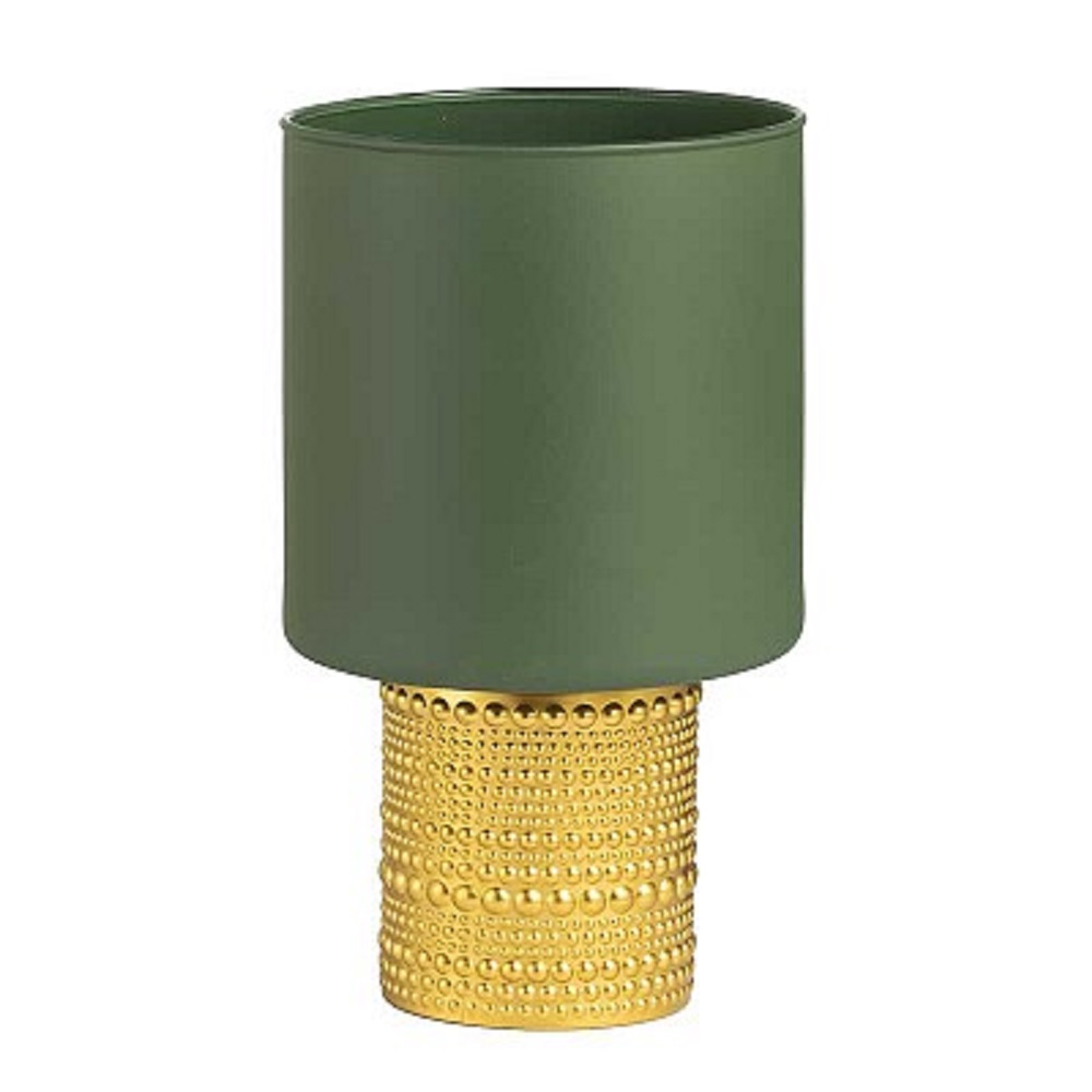 CILINDRO VERDE D12 H12 +BASE ORO D7 H7CM.