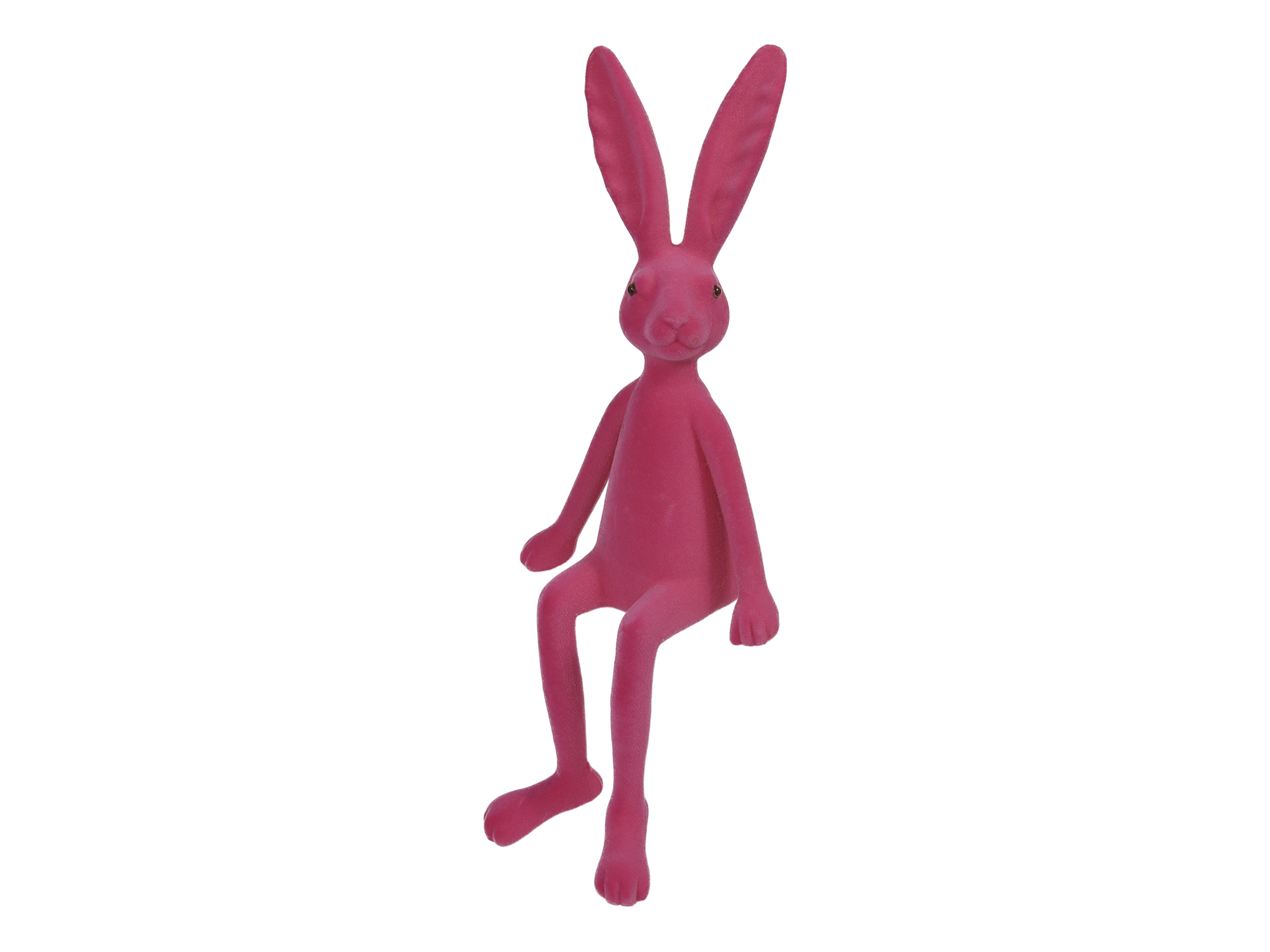 CONIGLIO SEDUTO FLOCK H40,5CM. FUCSIA