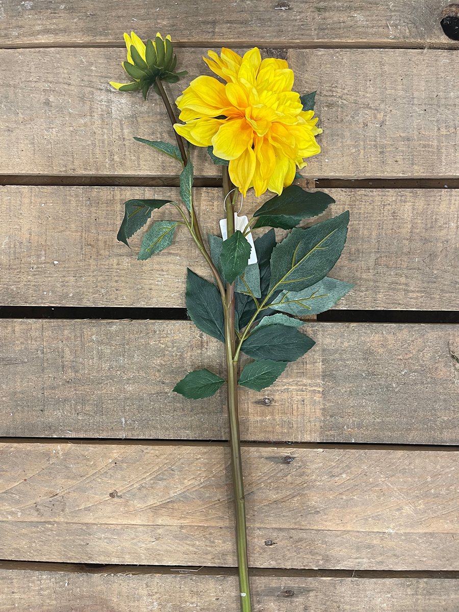 DAHLIA SPRAY W/1 FLOWER GOLD/YELLOW