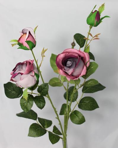 GARDEN ROSE 2FIORI 2BOCC.65CM.3PZ. MAUVE