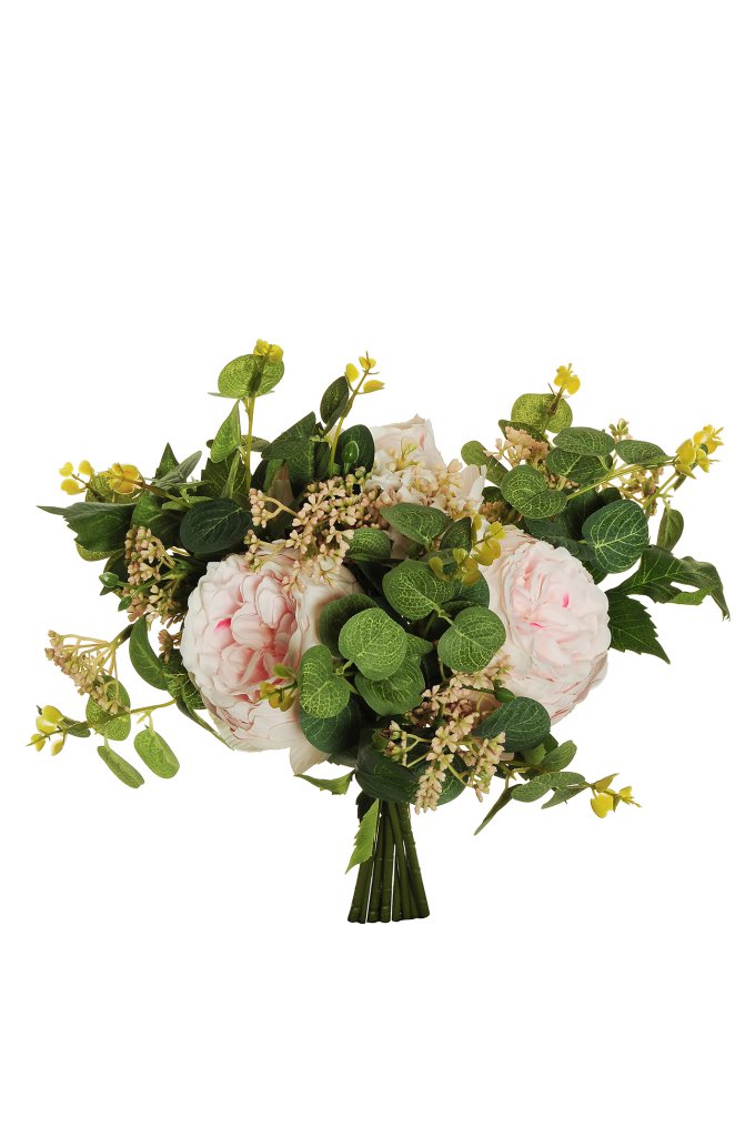 ROSE CABB.C/EUCALYP. BUNDLE 8STELI 33CM. ROSA CH.