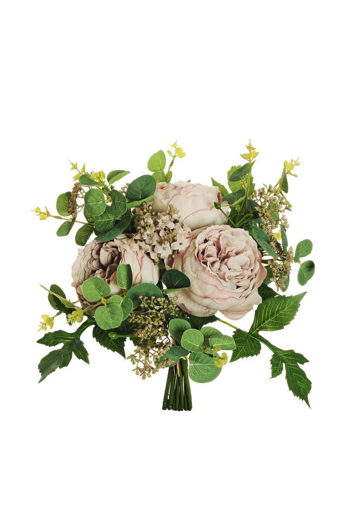 ROSE CABB.C/EUCALYP. BUNDLE 8STELI 33CM. ROSA AN.