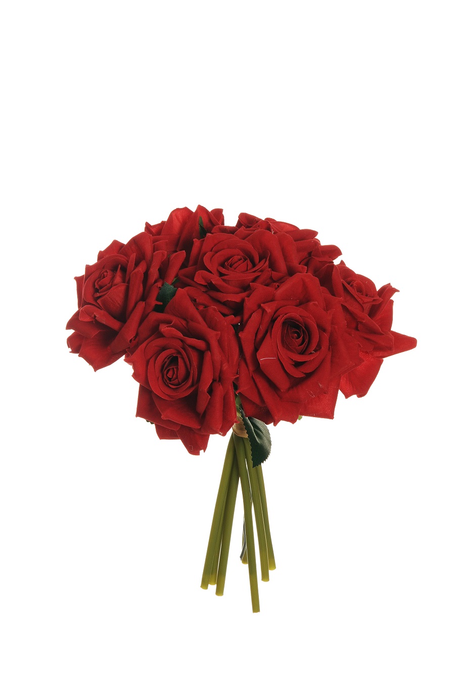ROSE BUNDLE VELVET DIAM. 7STELI D8 24CM. DK RED