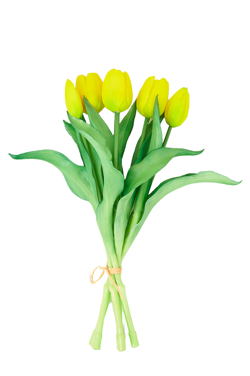 TULIPANI BUNDLE 5 STELI NAT.TOUCH 30,5CM. GIALLO