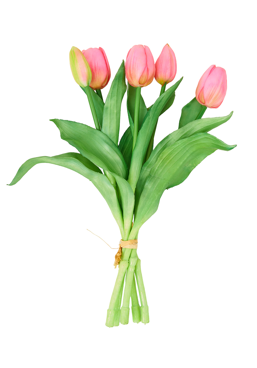 TULIPANI BUNDLE 5 STELI NAT.TOUCH 30,5CM. ROSA