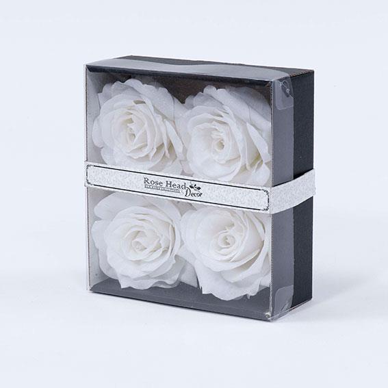 BOCCIOLO DI ROSA C.GLITTER 17CM. 4PZ BIANCO