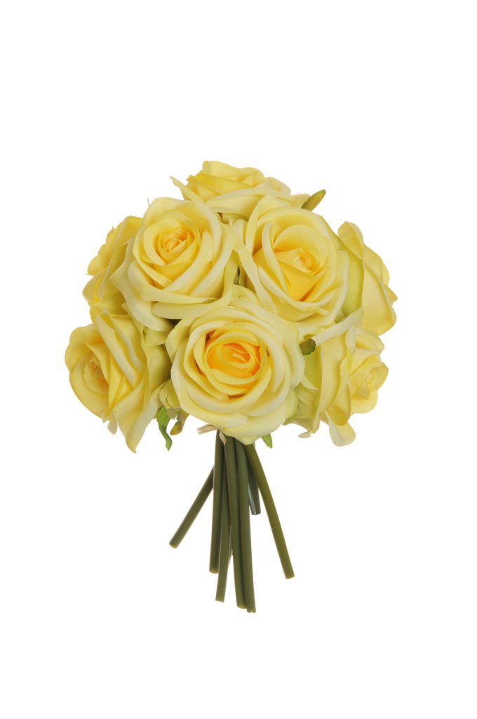 ROSE BRIDAL BUNDLE X9 D7,5 25CM. GIALLO CH.