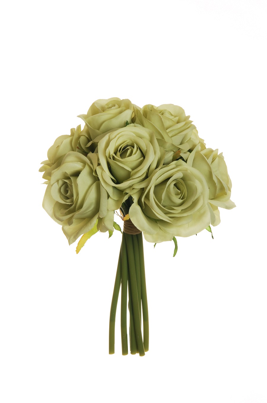 ROSE BRIDAL BUNDLE X9 D7,5 25CM. SAGE GREEN