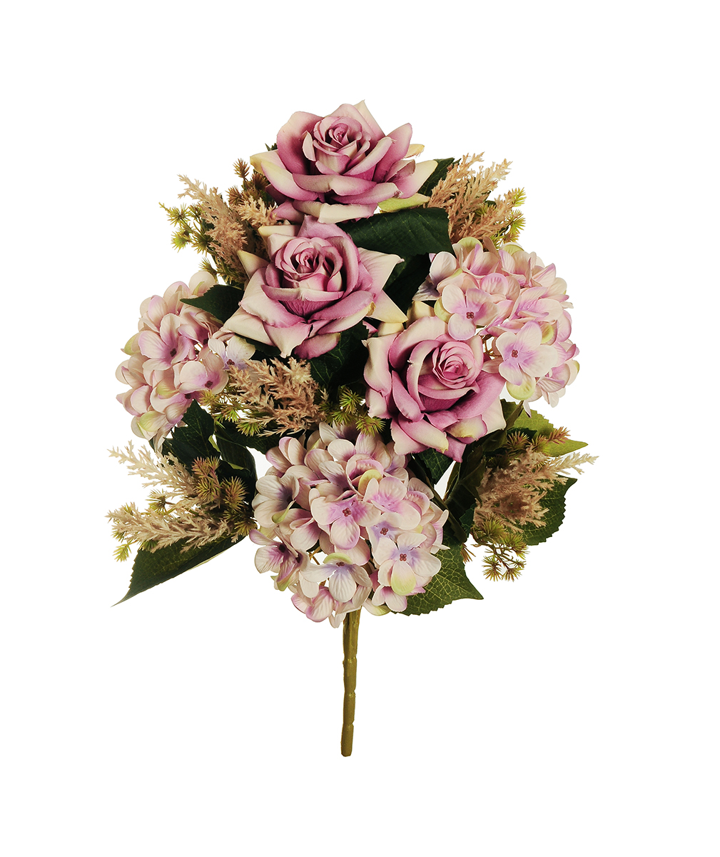 FRONTALE REGINA ROSE, HYDRANG. FELCE 52CM. LILLA