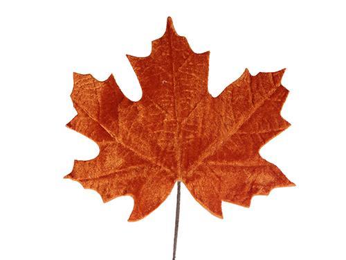 FOGLIE AUTUNNO VELVET 4PZ. D34CM. ARANCIO