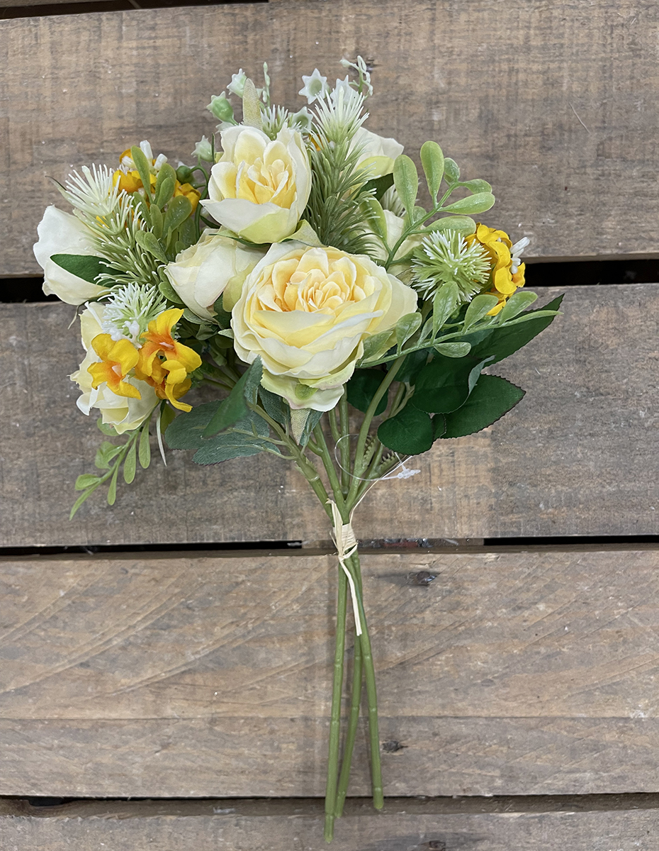 ROSE EUROPEAN BOUQUET 35CM. GIALLO