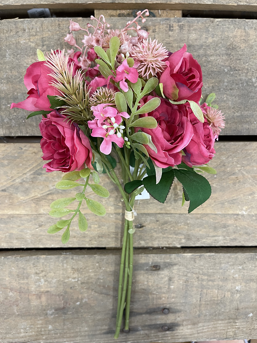 ROSE EUROPEAN BOUQUET 35CM. FUCSIA