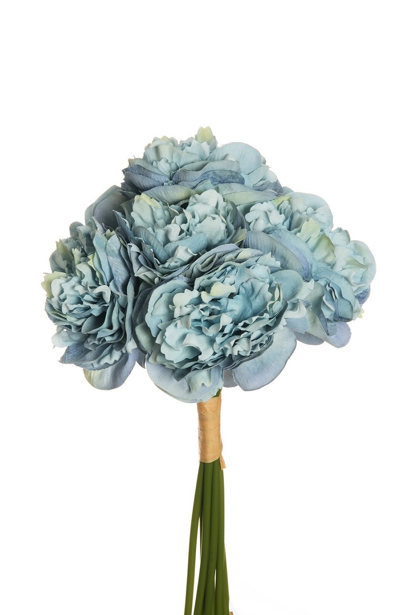 PEONY BUNDLE X7 D9 34CM. LT BLUE