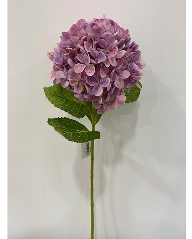 HYDRANGEA SPRAY C/4FOGLIE 65CM. LILLA