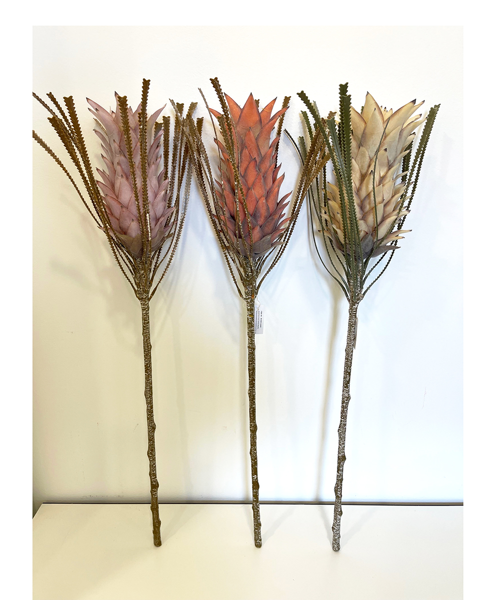 PROTEA PINEAPPLE  VELVET 72CM. 3PZ.COL. ASS.