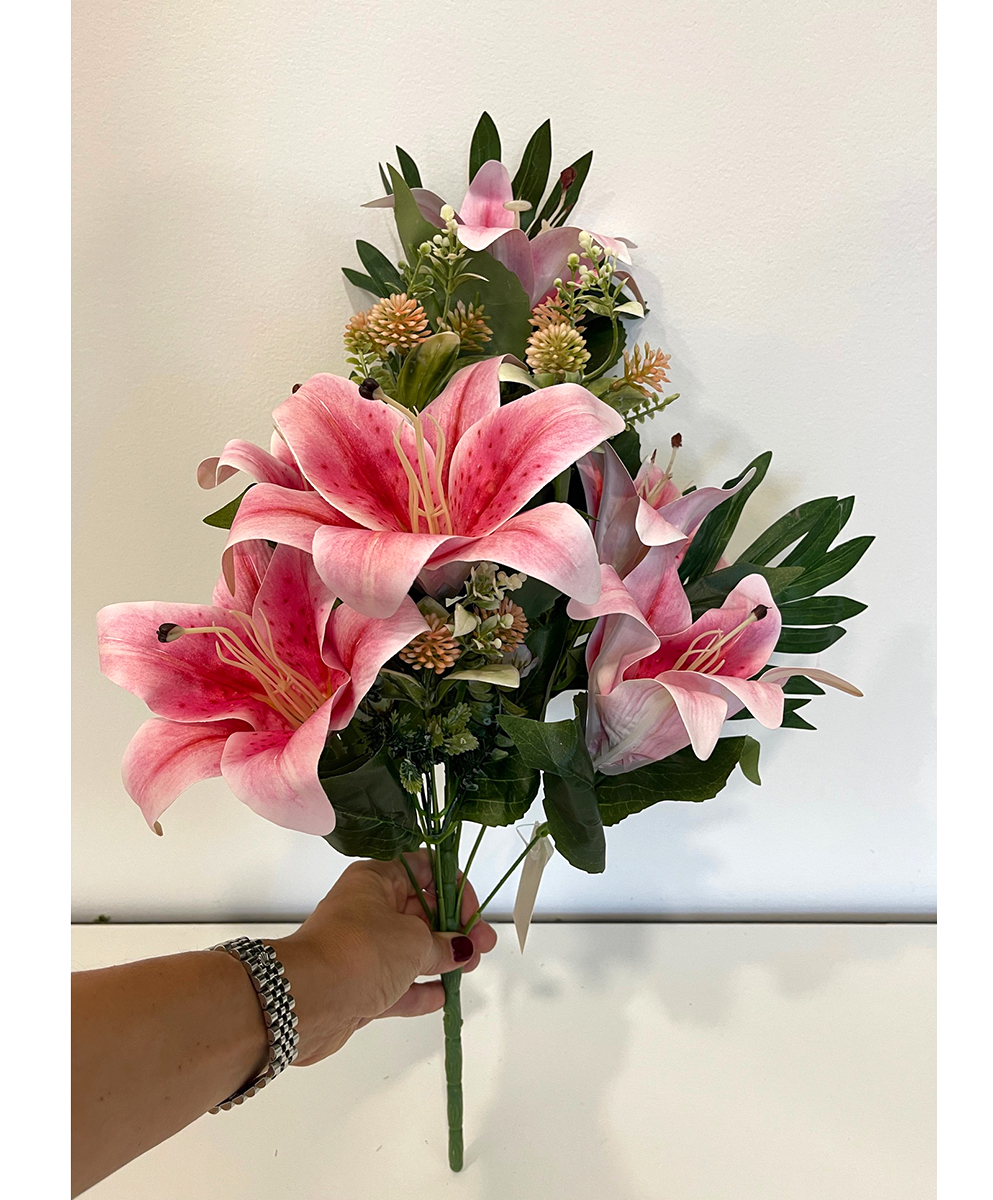 FRONTALE LILIUM GRASS X9 55CM. ROSA