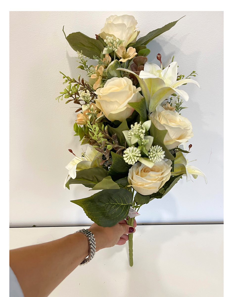 FRONTALE ROSE LILIUM X13 55CM. CREMA