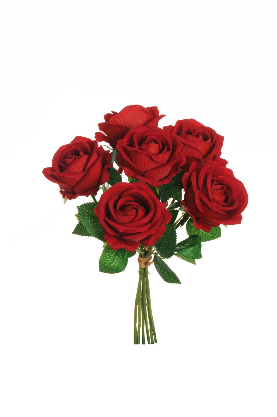 ROSE VELVET BRIDAL BUNDLE X6 30CM. ROSSO