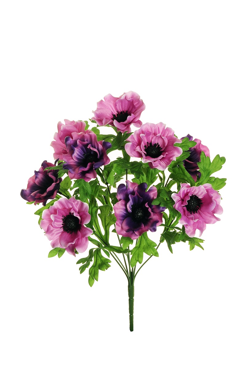 ANEMONE BUSH X9 46CM. MIX FUXIA