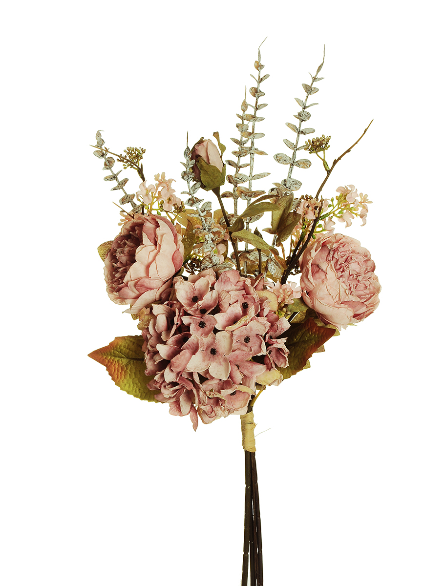 BUNDLE HYDRANG. VIBURN. 5STELI 60CM. ROSA