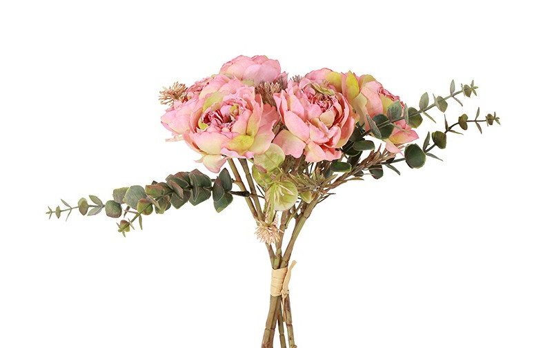 BUNDLE PEONIA, EUCALYP. 6STELI 30CM. ROSA