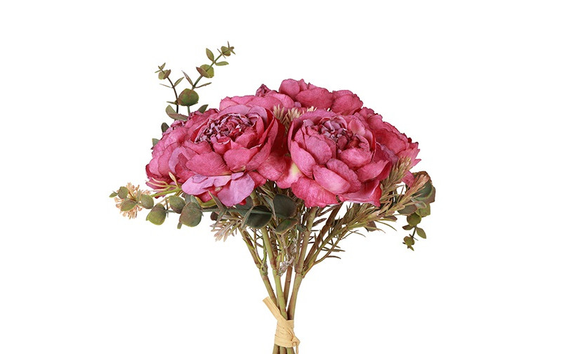 BUNDLE PEONIA, EUCALYP. 6STELI 30CM. FUCHSIA